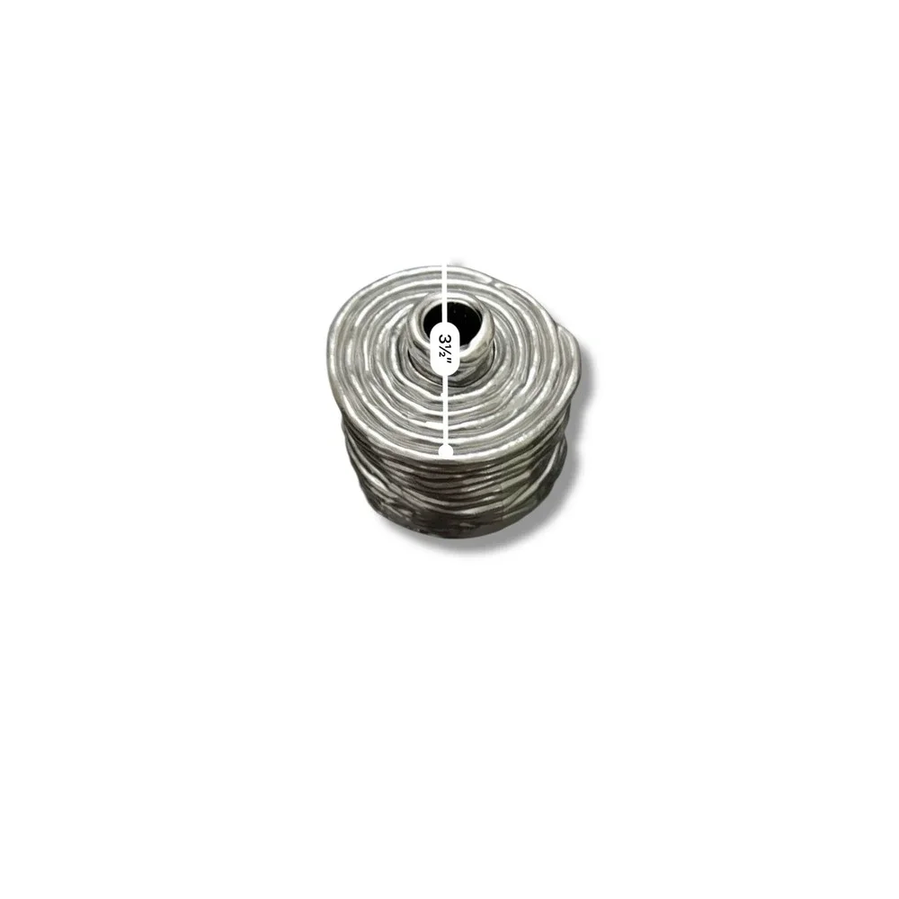 IKEA Aluminum Candle‎ Holders Set of 2 Sculptural Modern Silver Decor